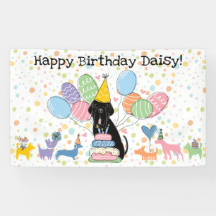 Banderoles Anniversaire de chien Mastiff Napolitain noir