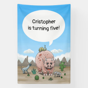 Banderoles anniversaire de dinosaure fantastique