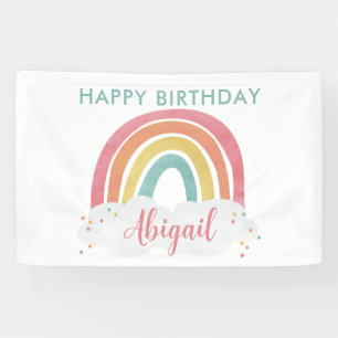 Banderoles Anniversaire de enfant de calligraphie arc-en-ciel