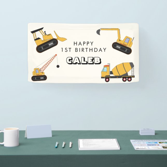 Banderoles Anniversaire de enfant de camion de vidange de con (Salon professionnel)