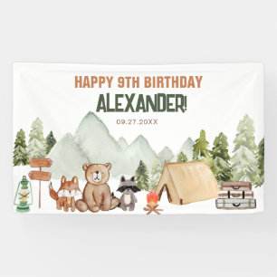 Banderoles Anniversaire de enfant de camping moderne Woodland