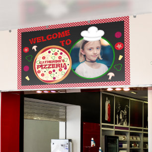 Banderoles Anniversaire de enfant de la fête de la pizza Pizz