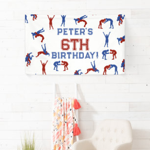 Banderoles Anniversaire de enfant de lutte libre Greco Roman