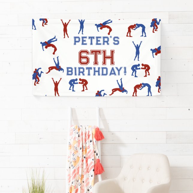 Banderoles Anniversaire de enfant de lutte libre Greco Roman (En situation)
