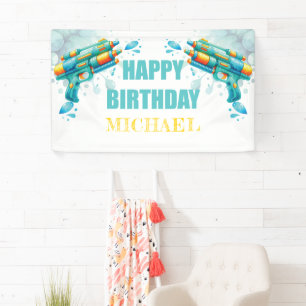 Banderoles Anniversaire de enfant d'été du canon à eau person