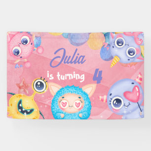 Banderoles Anniversaire de enfant mignon Little Monster