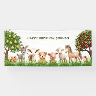 Banderoles Anniversaire de enfant Party Animaux de ferme pour