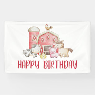 Banderoles Anniversaire de ferme et d'animaux de grange