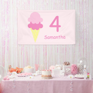 Banderoles Anniversaire de la crème glacée