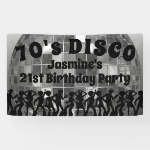 Banderoles Anniversaire de la disco des années 70 Boule de