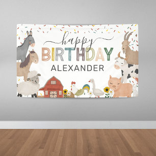 Banderoles Anniversaire de la ferme Cute Barnyard