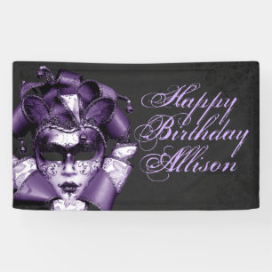 Banderoles Anniversaire de la mascarade violette