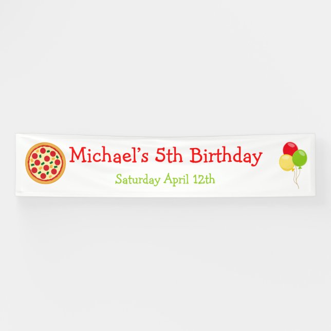 Banderoles Anniversaire de la Pizza (Horizontal)
