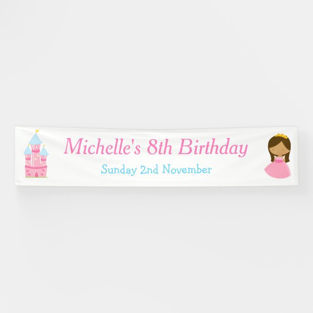 Banderoles Anniversaire de la princesse africaine et du drago (Horizontal)
