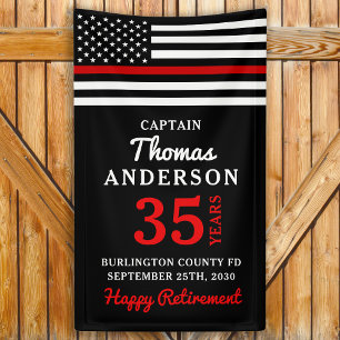 Banderoles Anniversaire de la retraite des pompiers Mince lig
