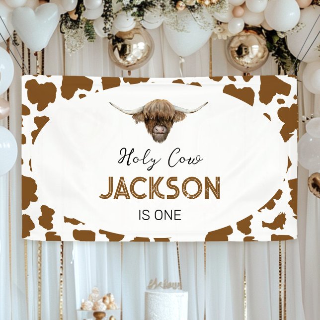 Banderoles Anniversaire de la vache Highland (Créateur téléchargé)
