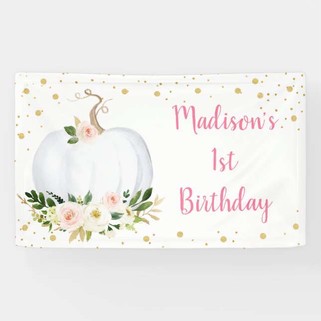 Banderoles Anniversaire de l'or rose petit Citrouille (Horizontal)