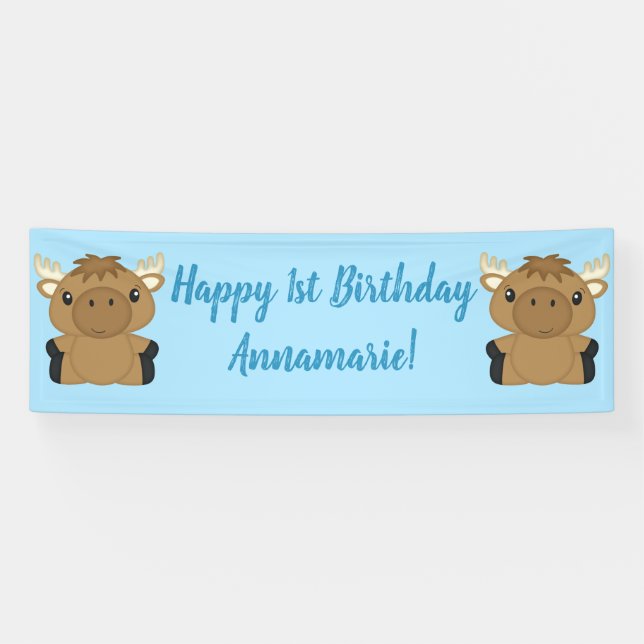 Banderoles Anniversaire de l'orignal bleu (Horizontal)