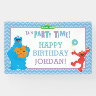Banderoles Anniversaire de monstre et d'Elmo de biscuit