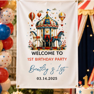 Banderoles Anniversaire de premier anniversaire de cirque de