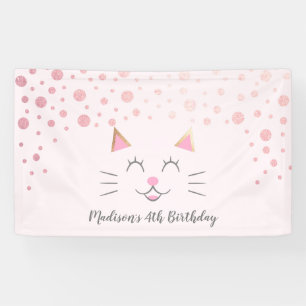 Banderoles Anniversaire de rose de chat de Kitty