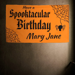 Banderoles Anniversaire de Spooktacular Halloween Spiderweb