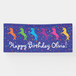 Banderoles Anniversaire de Unicorne avec confetti