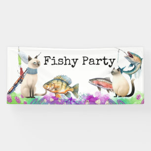 Banderoles Anniversaire des amoureux de la pêche avec l'aquar