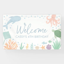 Anniversaire des animaux de l'océan sous la mer
