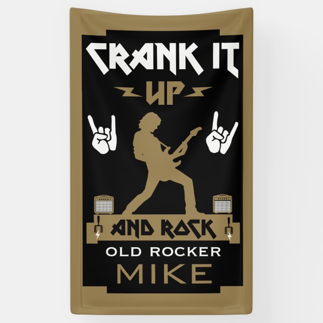 Banderoles Anniversaire des Rockers de 80 ans (Vertical)