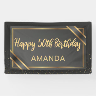 Banderoles Anniversaire du 50e anniversaire de Black and Gold