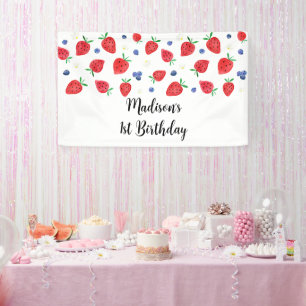 Banderoles Anniversaire du bleuet fraise