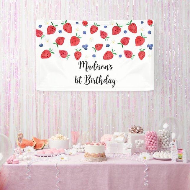 Banderoles Anniversaire du bleuet fraise (Fête)
