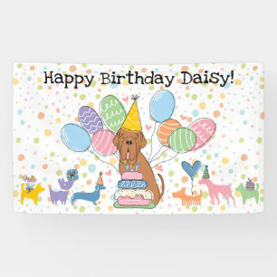 Banderoles Anniversaire du chien Mastiff Napolitain Acajou