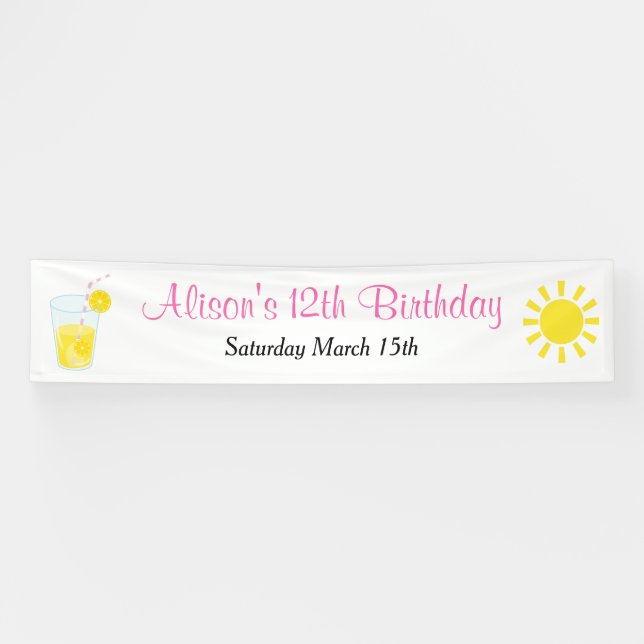 Banderoles Anniversaire du soleil et de la limonade (Horizontal)