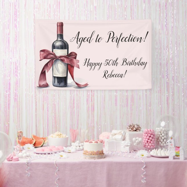 Banderoles Anniversaire du vin personnalisable (Fête)