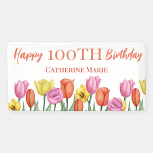 Banderoles Anniversaire Floral 100 ans
