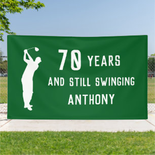 Banderoles Anniversaire Golfer Funny 70e heureux Papa Par Spo