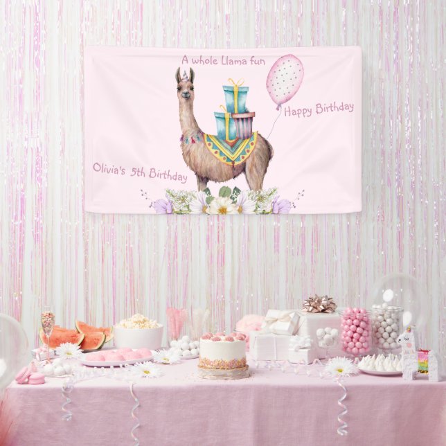 Banderoles Anniversaire Llama (Fête)