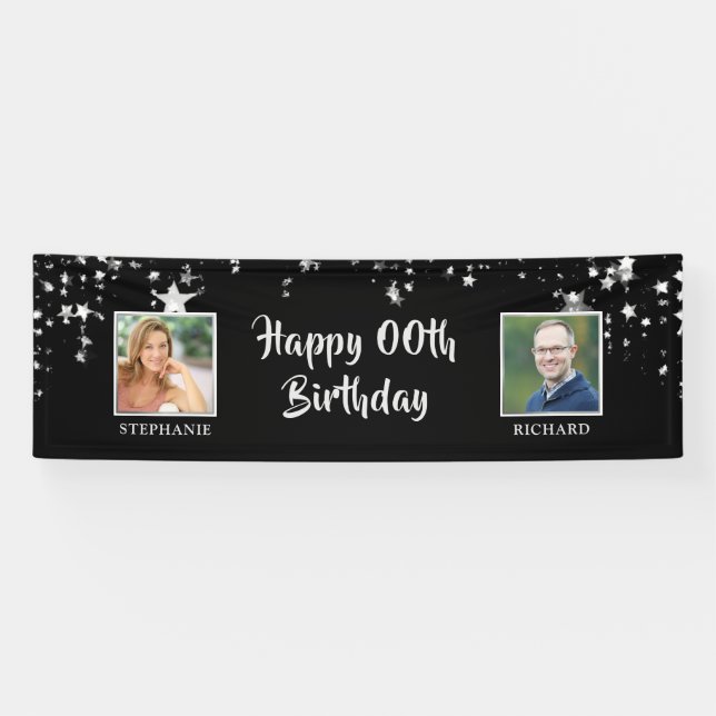 Banderoles Anniversaire Même Âge Chaque Année Deux Personnes  (Horizontal)