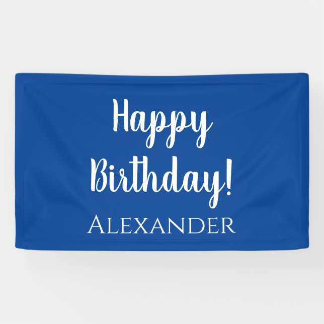 Banderoles Anniversaire personnalisé Bleu Joyeux anniversaire (Horizontal)