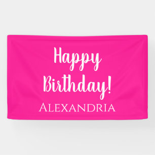 Banderoles Anniversaire personnalisé Hot rose heureux anniver