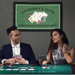 Banderoles Anniversaire Poker Casino Vegas