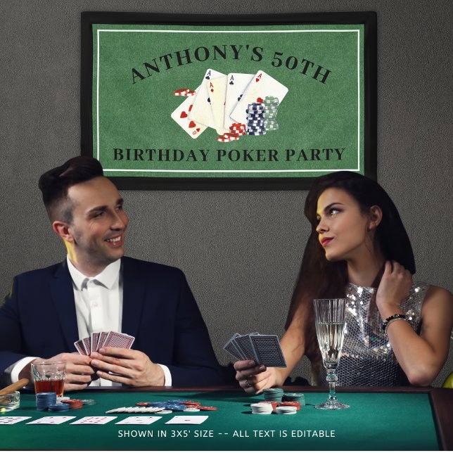 Banderoles Anniversaire Poker Casino Vegas (Créateur téléchargé)