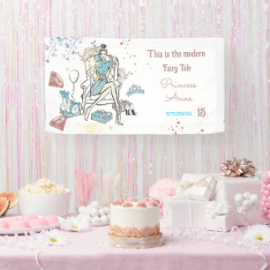 Banderoles Anniversaire royal de la princesse moderne