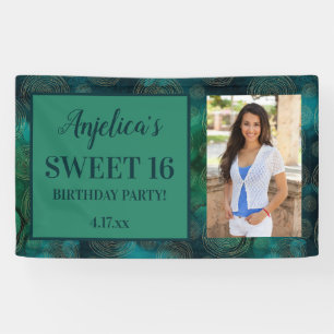 Banderoles Anniversaire Sweet 16 Photo Vert Sarcelle