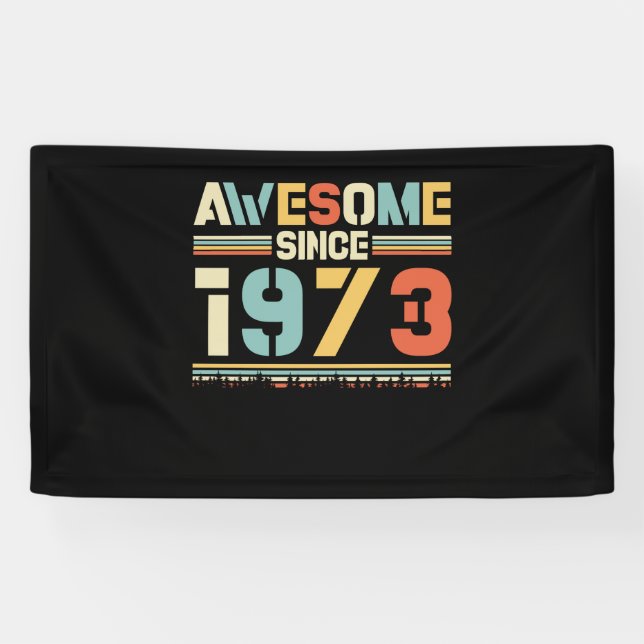 Banderoles Anniversaire vintage 1973 (Horizontal)