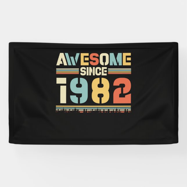 Banderoles Anniversaire vintage 1982 (Horizontal)