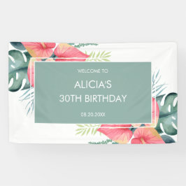 Banderoles Anthurium Tropical Chic & Monstera Anniversaire