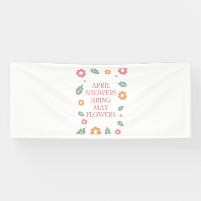 Banderoles april douche apporter mai fleurs (Horizontal)